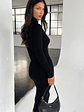 Ardent Long Sleeve Midi Dress - Black - thumbnail 4