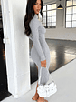 Ardent Long Sleeve Midi Dress - Grey - thumbnail 7