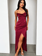 Aiana Satin Maxi Dress - Burgundy - thumbnail 1