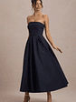 Annalise | Navy Bandeau Skater Midi Dress - thumbnail 6