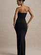 Ali | Black Sweetheart Ruched Wrap Maxi Dress - thumbnail 2