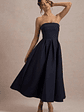 Annalise | Navy Bandeau Skater Midi Dress - thumbnail 7
