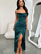 Aiana Satin Maxi Dress - Emerald - thumbnail 5