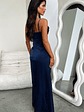 Aiana Satin Maxi Dress - Navy - thumbnail 6