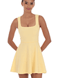 Back Bow A-Line Dress in Yellow - thumbnail 1