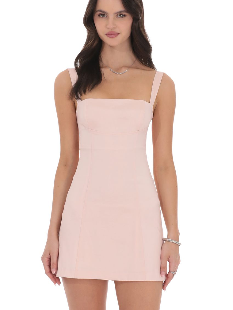 Back Bow Bodycon Dress in Pink 2