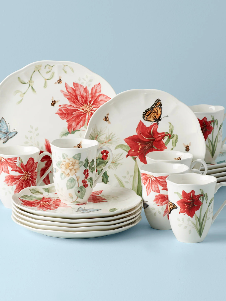Butterfly Meadow 18-Piece Holiday Dinnerware Set 1