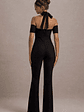 Aurea | Black Halter-Neck Flared-Leg Jumpsuit - thumbnail 2