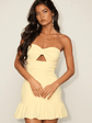Briar Light Yellow Strapless Cutout Mini Dress - thumbnail 1