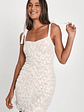 Be Mine Forever White Floral Lace Ruched Bodycon Dress - thumbnail 1