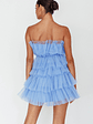 Bon Bon Tiered Mesh Mini Dress Steel Blue - thumbnail 2