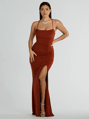 Ashley Sleeveless Bow Mermaid Formal Dress