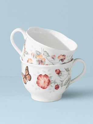 Butterfly Meadow 2-Piece Latte Mug Set