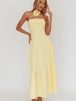 Bondi Rose Decoration Maxi Dress Lemon