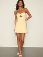 Briar Light Yellow Strapless Cutout Mini Dress - thumbnail 4