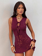 Aurelie Mini Dress Deep Red - thumbnail 3