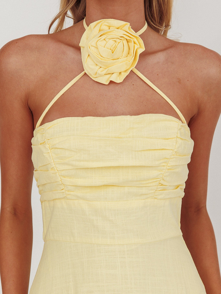 Bondi Rose Decoration Maxi Dress Lemon 5