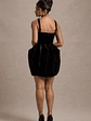 Bonet | Black Strappy Structured Velvet Mini Dress With Bow Detail - thumbnail 2