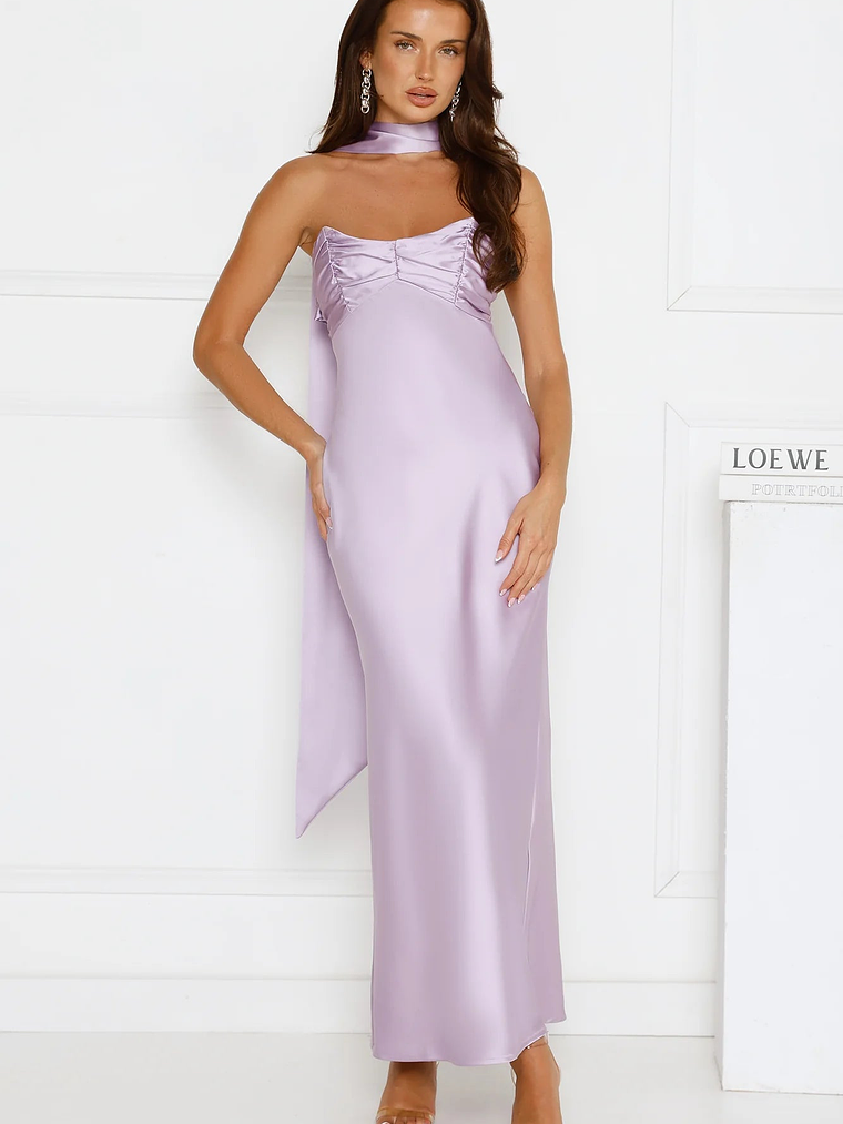 Be Noticed Strapless Satin Maxi Dress 2