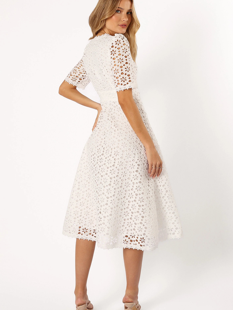 Camellia Midi Dress - White 6