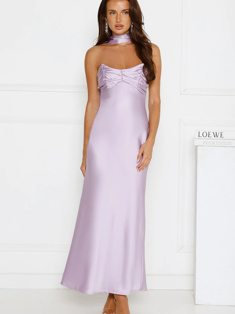 Be Noticed Strapless Satin Maxi Dress 3