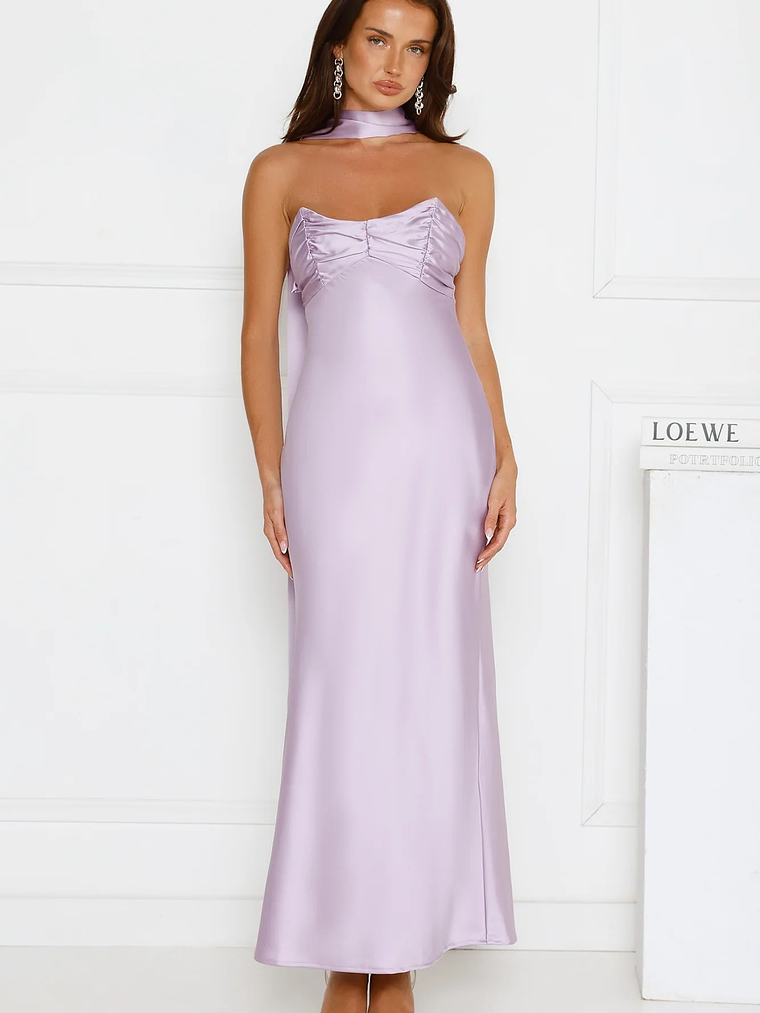 Be Noticed Strapless Satin Maxi Dress 5