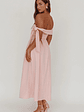 Aurora Sky Off-Shoulder Box Pleat Midi Dress Pink - thumbnail 2