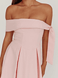 Aurora Sky Off-Shoulder Box Pleat Midi Dress Pink - thumbnail 3