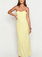 Ashley Yellow Sequin Strapless Maxi Dress - thumbnail 3