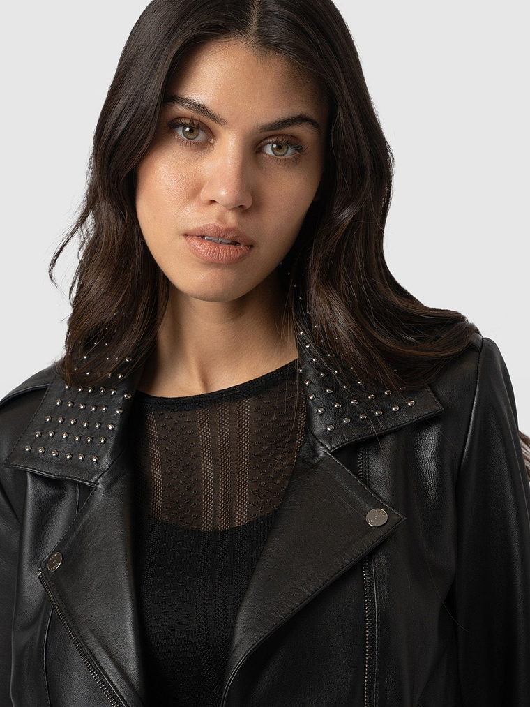 Bonham Studded Biker Jacket - Black 4