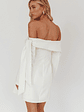 Aurora Sky Off-Shoulder Tie Mini Dress White - thumbnail 2