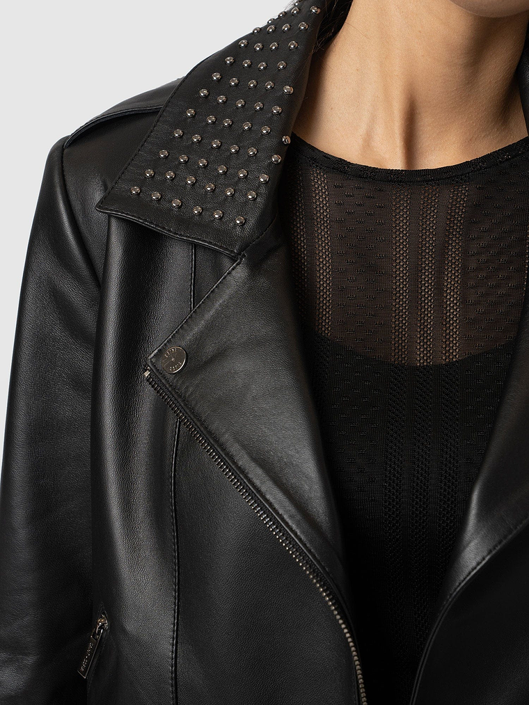 Bonham Studded Biker Jacket - Black 5