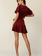 Cami Angel Sleeve Faux Wrap Dress Wine - thumbnail 3