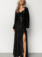 Aurora Velvet Maxi Dress | Black Floral - thumbnail 1