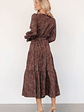 Ashlyn Long Sleeve Dress | Brown Print - thumbnail 4