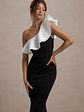 Berkley | Black & White Ruffled One-Shoulder Maxi Dress - thumbnail 3