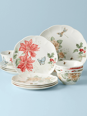 Butterfly Meadow Holiday 12-Piece Dinnerware Set