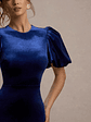 Ashlin | Navy Velvet Puff-Sleeve Maxi Dress - thumbnail 7
