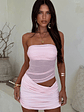 Cami Strapless Cowl Waist Mini Dress - Baby Pink - thumbnail 4