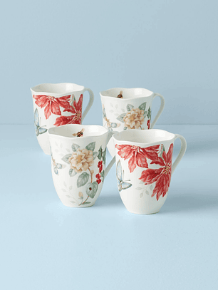 Butterfly Meadow Holiday 4-Piece Mug Set