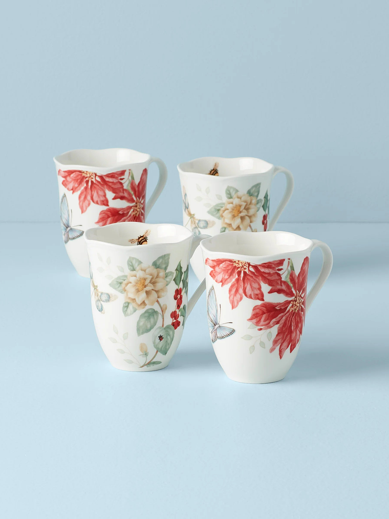 Butterfly Meadow Holiday 4-Piece Mug Set 1