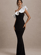 Berkley | Black & White Ruffled One-Shoulder Maxi Dress - thumbnail 4