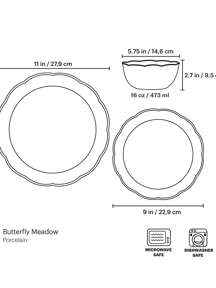 Butterfly Meadow Holiday 12-Piece Dinnerware Set 3