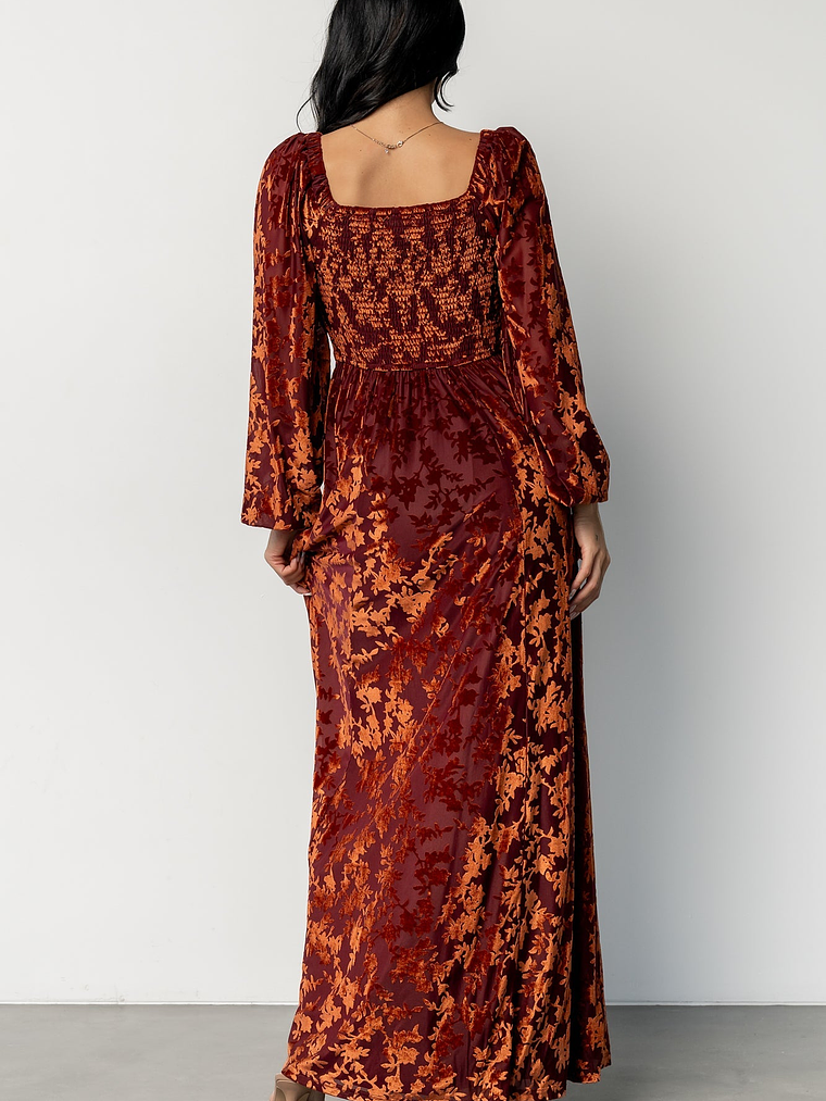 Aurora Velvet Maxi Dress | Clove + Copper Floral 4