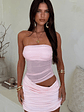 Cami Strapless Cowl Waist Mini Dress - Baby Pink - thumbnail 8