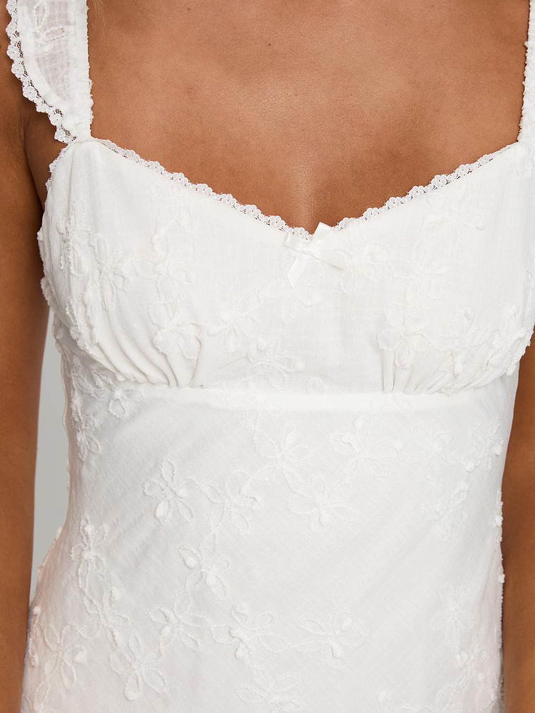 Beacall Embroidered Mini Dress White 6