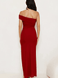 Berry Fresh Mesh One Shoulder Maxi Dress - thumbnail 4