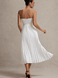 Bordeaux | Cream Satin Corset Style Midi Dress - thumbnail 2