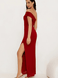 Berry Fresh Mesh One Shoulder Maxi Dress - thumbnail 6