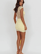 Baie Hip Sash Lace Overlay Mini Dress Lemon - thumbnail 2